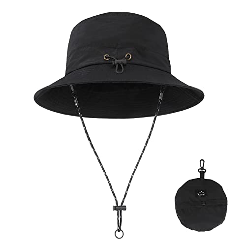 JUPSK Men's Bucket Hats, Summer Outdoor Sun Hats Quick-Dry Foldable Fishing Hat for Men Women, UPF50+ Sun Protection Hiking Cap for Adults