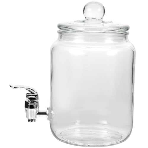 Dispensador de bebidas de vidrio con grifo, tarro sellado transparente para vino TOYANDONA 2