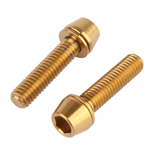 Image of 4Pcs Titanium Bolt M6 x 25mm Allen Hex Bolts with Washers Screw for Bicycle V Brake Hub Fixed (Gold)