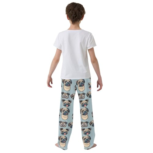 Pajama Bottoms, Puppy Pug Dog Faces Pajamas Pant Lounge Wear Sleep Long Pants Casual Sleepwear Pjs3