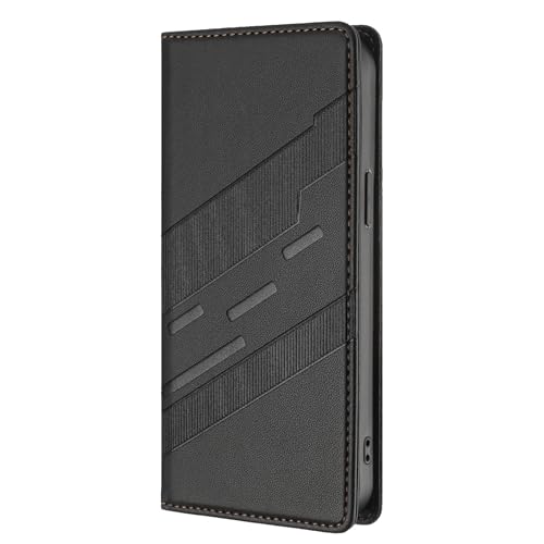 Cover Custodia Folio per ZTE Blade A76 5G Premium Flip Antiurto Wallet Case con Supporto & Porta Carta. nero pelle