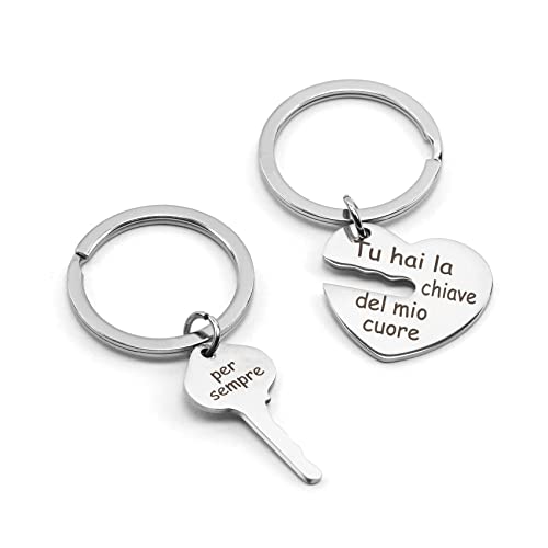 Hightopup Regalo San Valentino 2 Portachiavi coppia per lui e lei. Per...