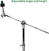 YAGEANNL Cymbal Stand Double Braced - Straight and Tilted Cymbal Holder,Height Adjustable Boom Cymbal Stand Tripod with Non-Slip Feet and Gearless Cymbal Tilt（No Cymbal） #5
