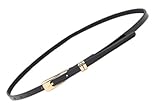 Lieferumfang: 1 x Gürtel Bigood Mode modisch Kleidgürtel Schmal Gürtel Farbig Taillengürtel 103cm Länge Schwarz