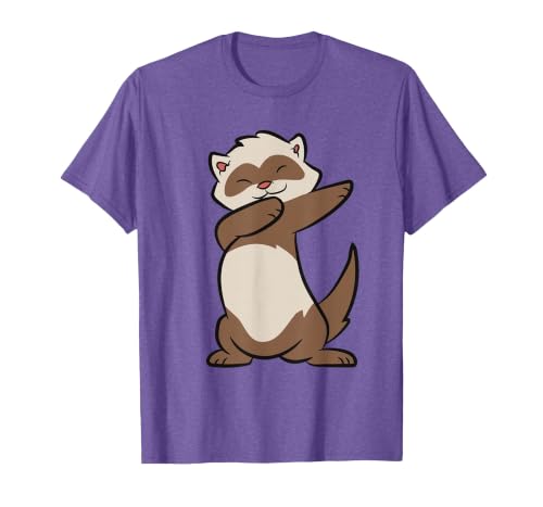 Dancing Ferret Cute Dabbing Ferret T-Shirt, Men, Purple Heather, Large