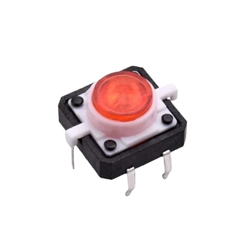 Micro-interrupteur tactile 12x12mm LED rouge 12VDC lot de 5 boutons poussoirs