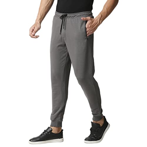 Image of Bewakoof Men's Cotton Regular Fit Joggers | Track pants for man | Lower for man | Trouser for men | Multipurpose | Mens Lower Activewear | Utility Pockets | Lightweight & Flexible Elastic Waist | Casual Joggers