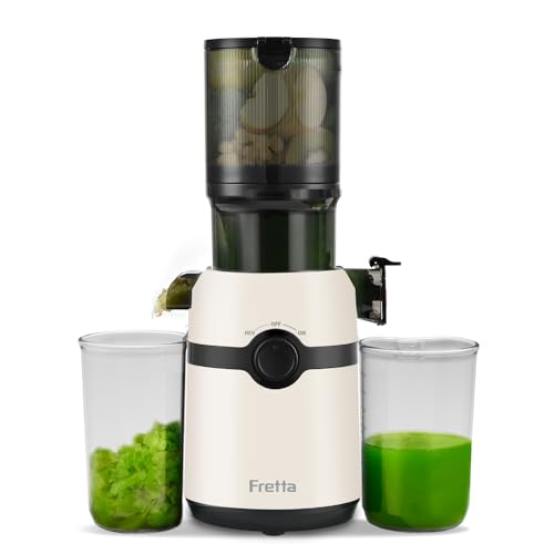 Extracteur de jus, Fretta Extracteur de jus de fruits et légumes, Slow Juicer Grand diamètre de...