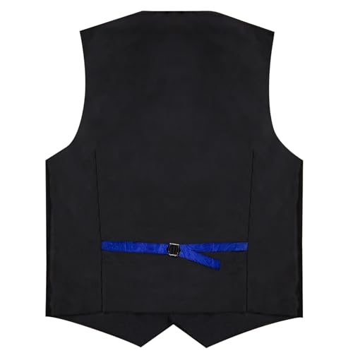 Image of DiBanGu Mens Paisley Suit Vest Silk Jacquard Waistcoat and Necktie Set Formal Shawl Collar Dress Vest 7PCS for Wedding Party