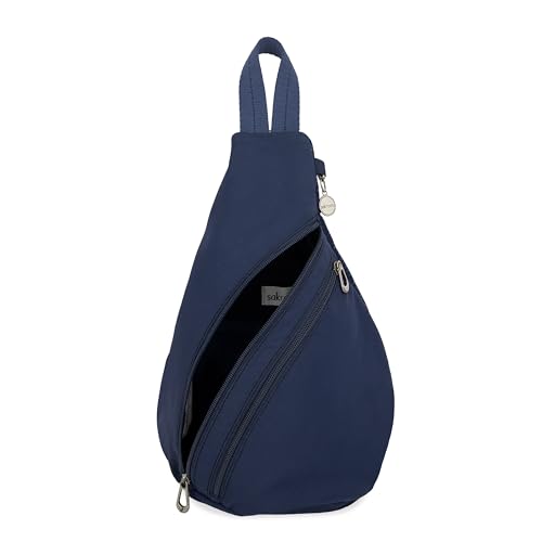 Sakroots On The Go Sling Backpack in Eco Twill, Adjustable Sling Strap, Dark Blue4