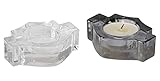 Harley-Davidson Bar & Shield Shaped Tea Light Candle Holder Set - Clear/Gray