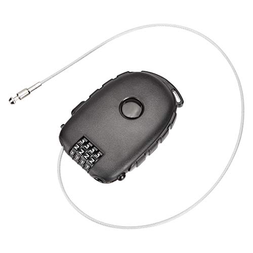 Amazon Basics Retractable Cable Lock, Blue/Black, 1-Pack - Image 4
