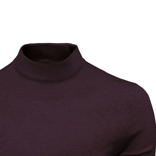 JEKE-DG Men's Stand Collar Basic Casual Pullover Solid Slim Fit Long Sleeve Sweater Lightweight Comfort Knitted Sweaters4