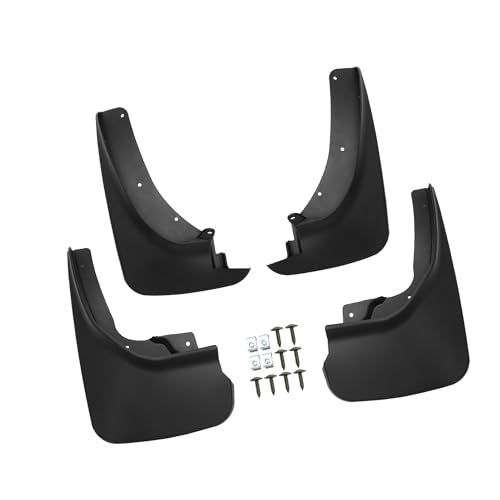 Image of Mud Flaps Kit Compatible for Ford Explorer 2011-2019, Quality Plastic Black Front and Rear Splash Guards Auto Replacement Parts