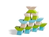 HABA 305458 - 3D-Legespiel Varius, 21 Holzbausteine in 3 Farben zum Legen und Stapeln, mit Vorlagen zum Nachbauen, Spielzeug ab 3 Jahren