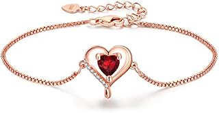 LAVUMO Bracelets for Womens Sterling Silver Bracelet Rose Gold Womens Jewellery Love Heart Gifts for Her Mum Girlfriend Wife Christmas Valentines Birthday Mothers Day Gift