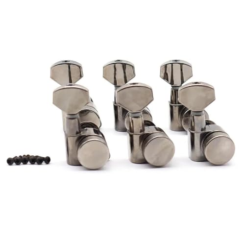 Guitar String Tuning Pegs 3L3R Chrome Locking Tuners Machine Heads Tuning Pegs Square Handle Button Lock
