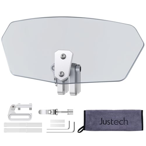 Justech Parabrisas Universal de la Motocicleta Deflector de Viento Ajustable para Motos Durable - Ahumado