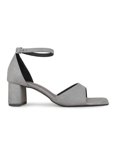 Image of Inc.5 Womens Grey Work Solid Square Toe Block Heels
