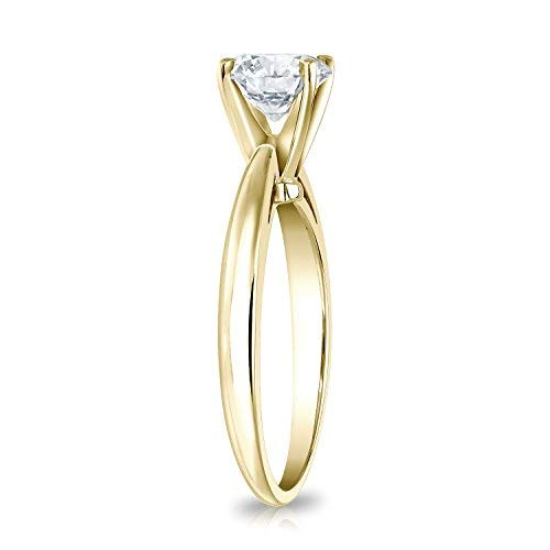 Diamond Wish 1/3 Carat Round Diamond Solitaire Engagement Ring in 14k Gold (H-I, I1-I2, cttw) 4-Prong Set Size 4 to 94