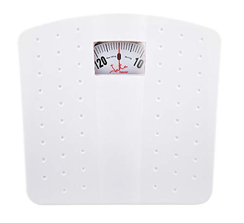 Pèse-personne mécanique Jata Hogar 70 avec grande surface Base très résistante. Grands chiffres. Contrôle manuel de réglage Nettoyage facile.