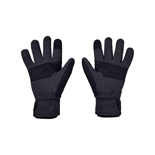 Under Armour Luvas masculinas de tempestade, pretas (001)/cinza passo, pequenas