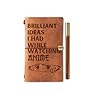 InnoBeta Anime Gifts for Men Women, Anime Lovers Journal Notebook with Pen, Refillable Sketchbook, Travel Diary, Lined Planner, 7x5 Inches, Brown