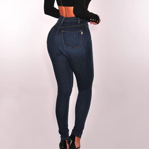 Womens Curvy High Waist Stretch Butt Lifting Skinny Chic Jeans Elastic Waist Pants Denim Sexy Tummy Control Jeans3