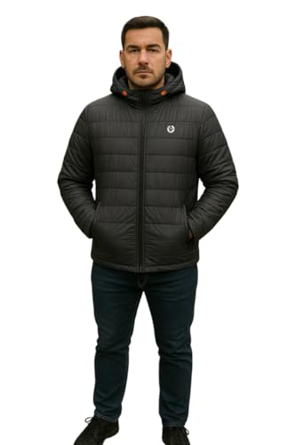 Image of Leebonee Mens Solid Quilted Puffer Jacket with Hood