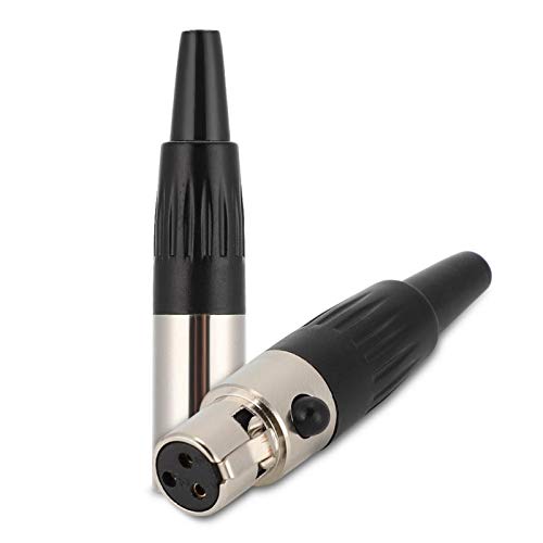 Conector, 1 par de pinos de cobre puro 3 núcleos mini XLR conector macho de microfone sem fio conect