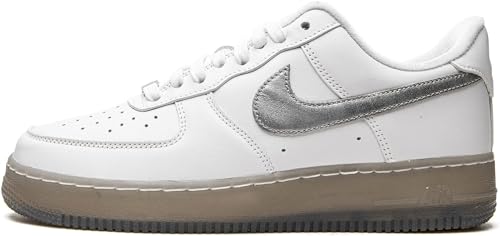 Image of Nike Men's Air Force 1 Shoes, White /Metallic Silver /Coconut, 9.5