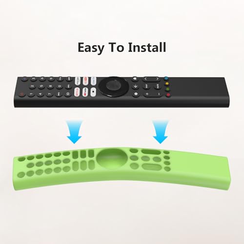 Image of Silicone Remote Cover for Xiaomi Mi TV 2025 Model Remote, Black, Diamond Textured, Precision Button Holes (LUMINIOUS Green, XIAOMI TV 2025)