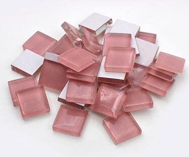 Tesselles mosaique 100 pcs couleur carré transparent carreaux de mosaïque de verre cristal transparent transparent pour DIY Projets d'art Mosaique verre ( Color : Q , Mosaic Tile Size : 1.5cm*1.5cm )