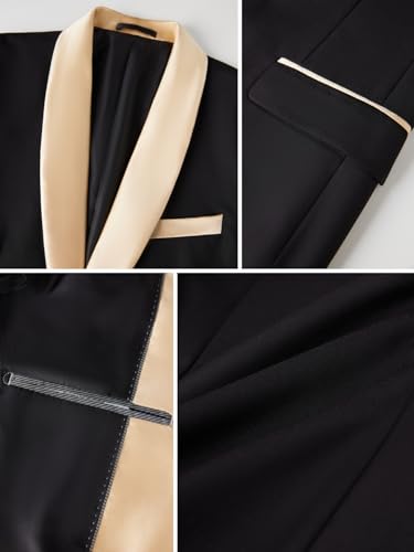 Men's Suit 3-Piece Slim Fit Shawl Lapel Wedding Tuxedo Formal/Casual Blazer Jacket, Waistcoat, Pants Set3