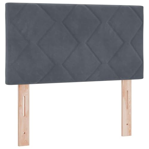 vidaXL Niedriges Kopfteil 80 cm Länge Dunkelgrau Höhenverstellbar Modern Geometrisches Design Gepolstert Wandmontiert Für Schlafzimmermöbel Stilvollen Komfort Kopfstütze