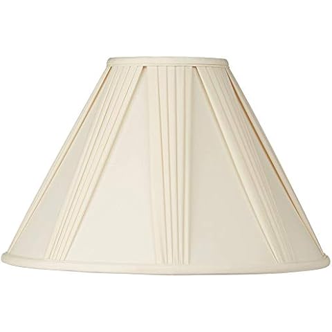 Empire Lamp Shade Ivory French Drape White Large 6" Top x 17" Bottom x 12" High Spider with Replacement Harp and Finial Fitting - Springcrest Cover