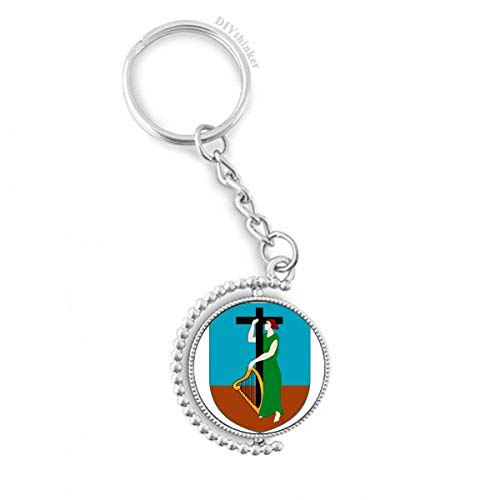 Porte-clé anneau Montserrat keyholder multicolore amérique latine 1,2x3,5