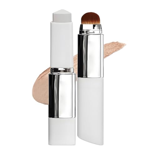 1 pièces Fond de teint stick 2 en 1,Korean Color Changing Foundation Stick,Fond de teint clarivelle,longue Tenue Résistant à l'Eau -Teint Naturel (Teint foncé)