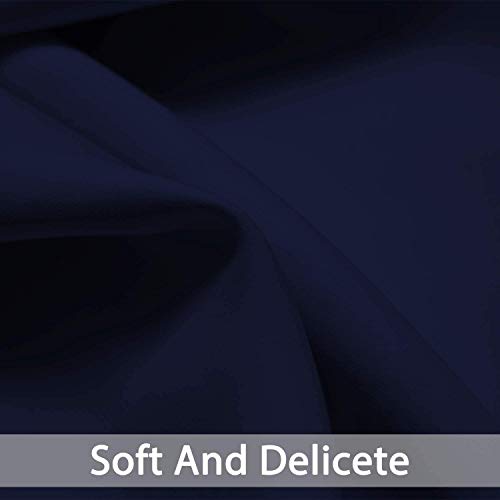 Yakamok Blackout Grommet Curtain Set, Thermal Insulated Light Blocking Window Drapery Bedroom/Living Room, Navy Blue Color, Set of 2, W52 x L96