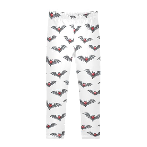 senya Girls Printed Leggings Yoga Pants Bat Love Pattern for Kids in 4t to 10 Years, 4T