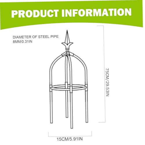 Soporte para plantas de hierro forjado con estructura de obelisco 6