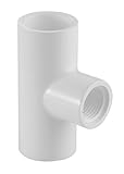 Lesso America 402 Series PVC Pipe Fitting – Reductor Tee – Calendario 40 (Blanco) – 2 × 2 × 1/2 pulgadas (SOC x SOC x FIPT) / Alta capacidad de flujo/fontanería, riego, piscina, spa, proyectos de