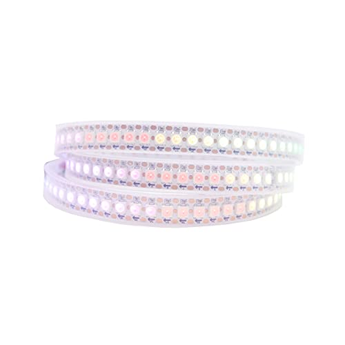 LOAMLIN WS2812B Individually Addressable RGB LED Strip 3.2FT 5050 Smart Flexible Dream Full Color 144Pixels/m White PCB Light IP67 Waterproof DC5V (White PCB, 3.2FT 144LEDs IP67)…