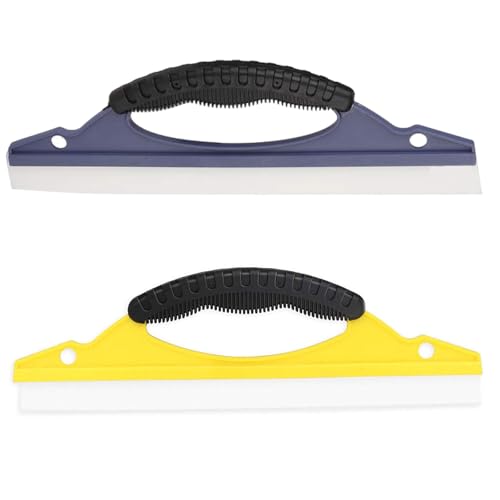 2PcsCar Squeegee,D-Shaped Water Blade for Window Cleaning, Silicone Squeegee for Car Windshield, Efficient Water Removal Tool with PP Handle