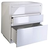 weiss hochglanz Phoenix 158862WE Kommode, Holz, Weiss, 45x78.5x78.5 cm