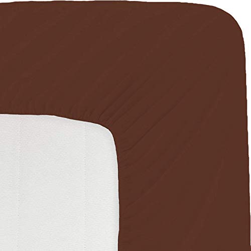 Image of Sweet Dream's 750 Collection Egyptian Cotton Fitted Bedsheet 4 to 12 Inch Matress 15 inch Drop Emperror King Size Bed (84x84) Inches (7 by 7) Feet + 2 Pillow Covers (18x28), Chocolate Brown