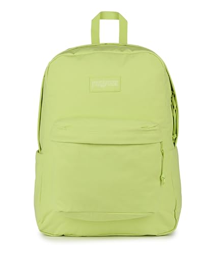 Image of JanSport Superbreak Plus FX Backpack - Work, Travel, or Laptop Bag with Water Bottle Pocket - Lime Citron