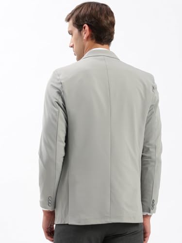 Image of SHOWOFFFF Men Solid Single Breasted Casual Blazer | Notched Lapel Full Sleeves Cotton Blazer for Mens | Slim Fit Regular Length Blazer for Men's
