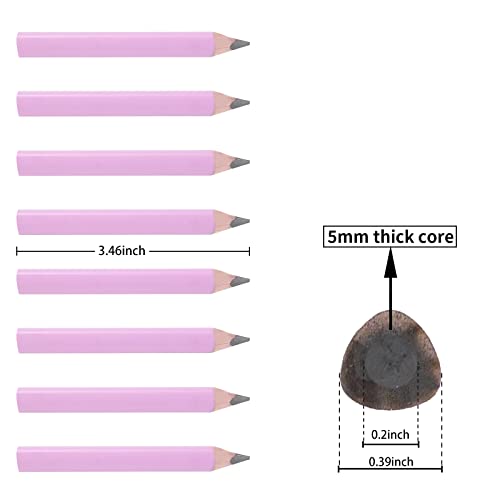 Lápiz triangular grueso 3.5 pulg, 5mm mina, rosa claro x8 miniatura 2