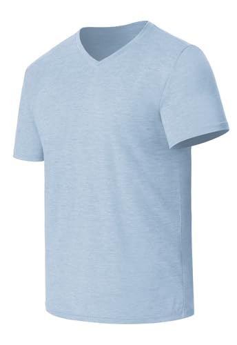 KESIHAN Men's T Shirts V Neck 2 Pack Tees Breathable Everyday Essential Casual Tops